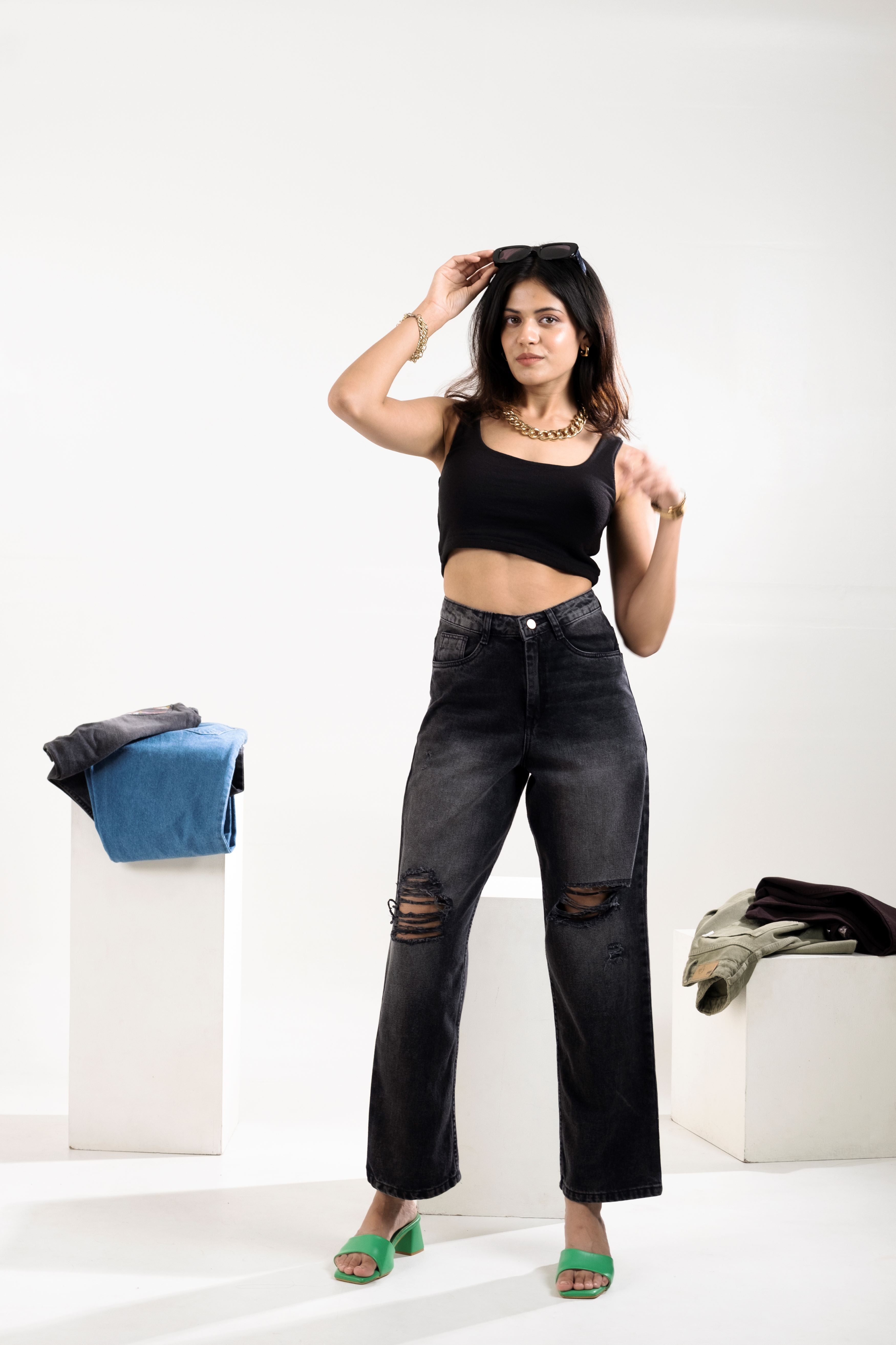 Charcoal rugged straightfit