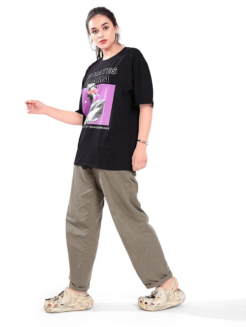 He hates Drama oversized t-shirt