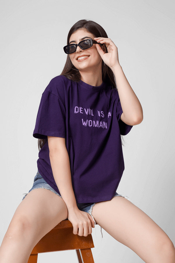 Devil is a woman boxer t-shirt