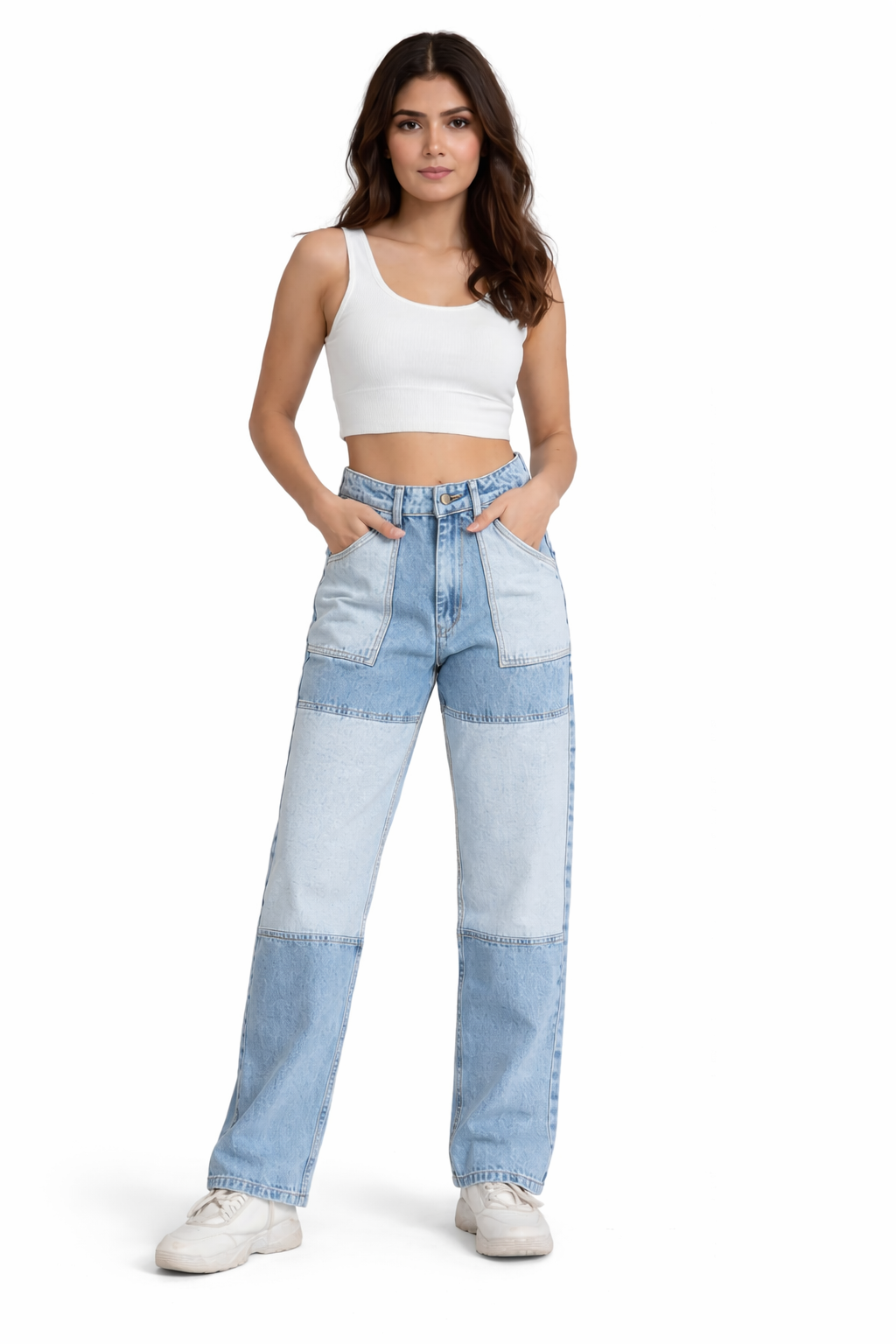 Retro Mosaic Straight fit denim