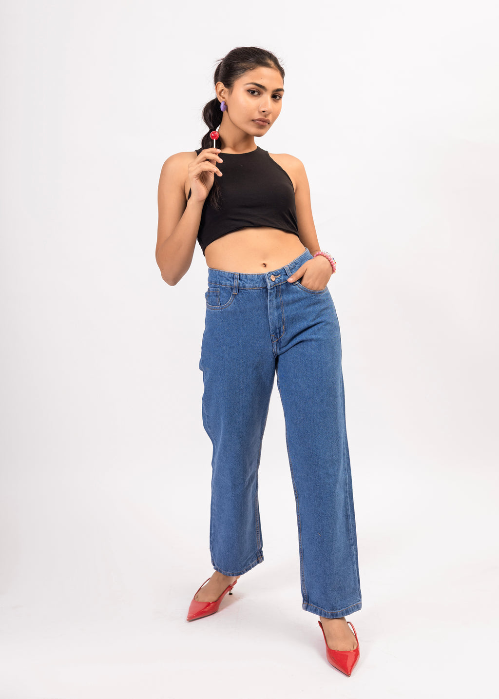 SUNNY PARADISE PRINTED STRAIGHT FIT DENIM