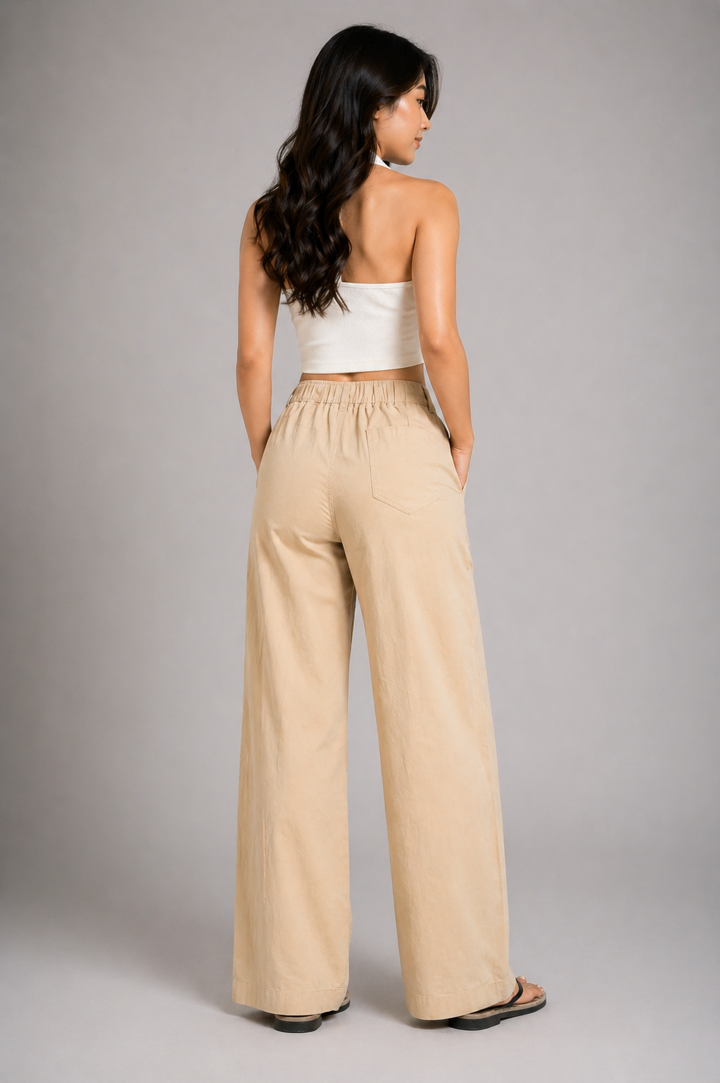 Sand Beige Pleated Pants (UNISEX)