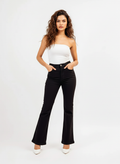 Black High-Rise Bootcut Denim
