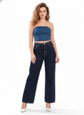 High Rise Denim Blue Wide leg Jeans